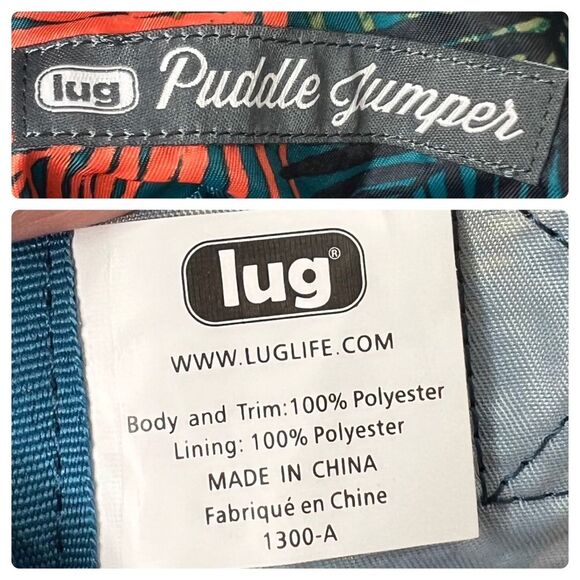 Lug Packable Puddle Jumper Tote in Tropical Ocean Print Lightweight Travel - Picture 14 of 14